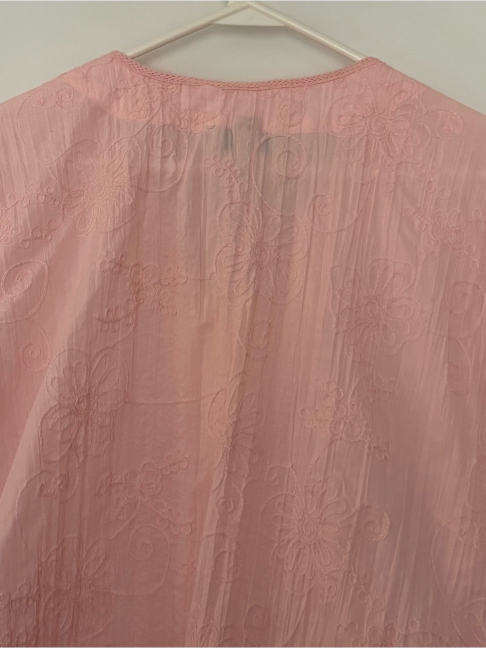 Christopher & Banks button front top  intricate floral embroidery XL pink - Picture 6 of 14